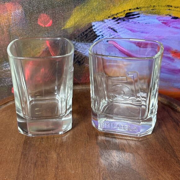 Label 5 Scotch Whisky Shot Glass Tumbler Rectangular Distinct Unique - Picture 2 of 9